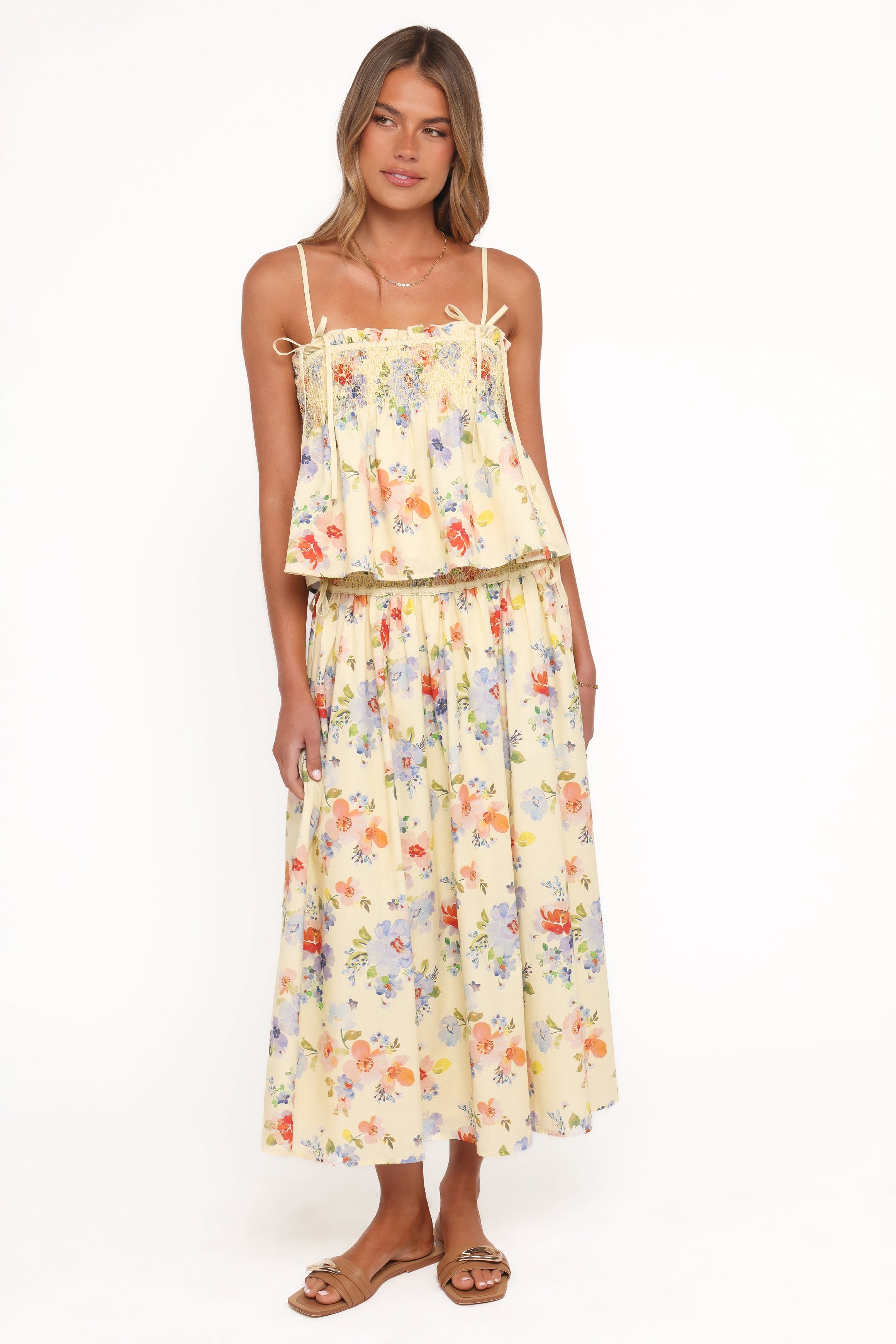 Saskia Maxi Skirt - Lemon Floral